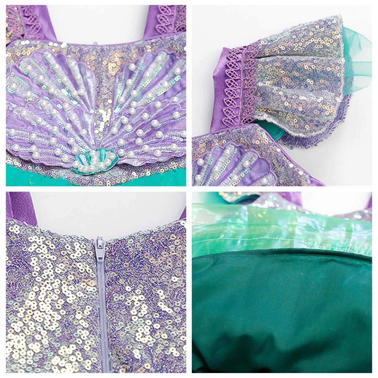 Mermaid Princess Dress Light Up Dress Party Dress Sea Princess Ariel Birthday Dress