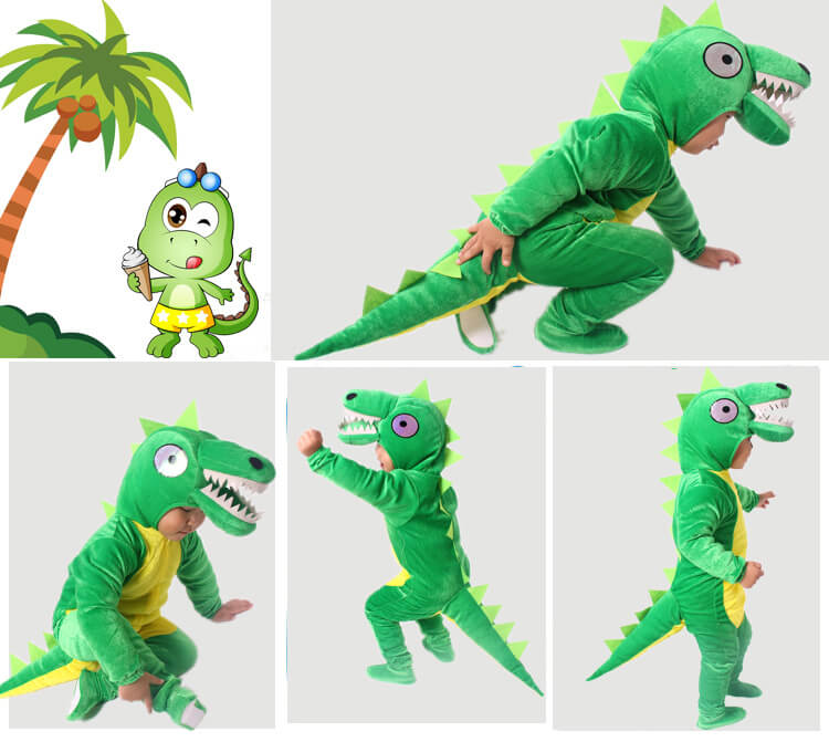 Kids Dinosaur Cosplay Outfit Jurassic World Dino Costume Dragon Fancy Dress for Toddler Kids