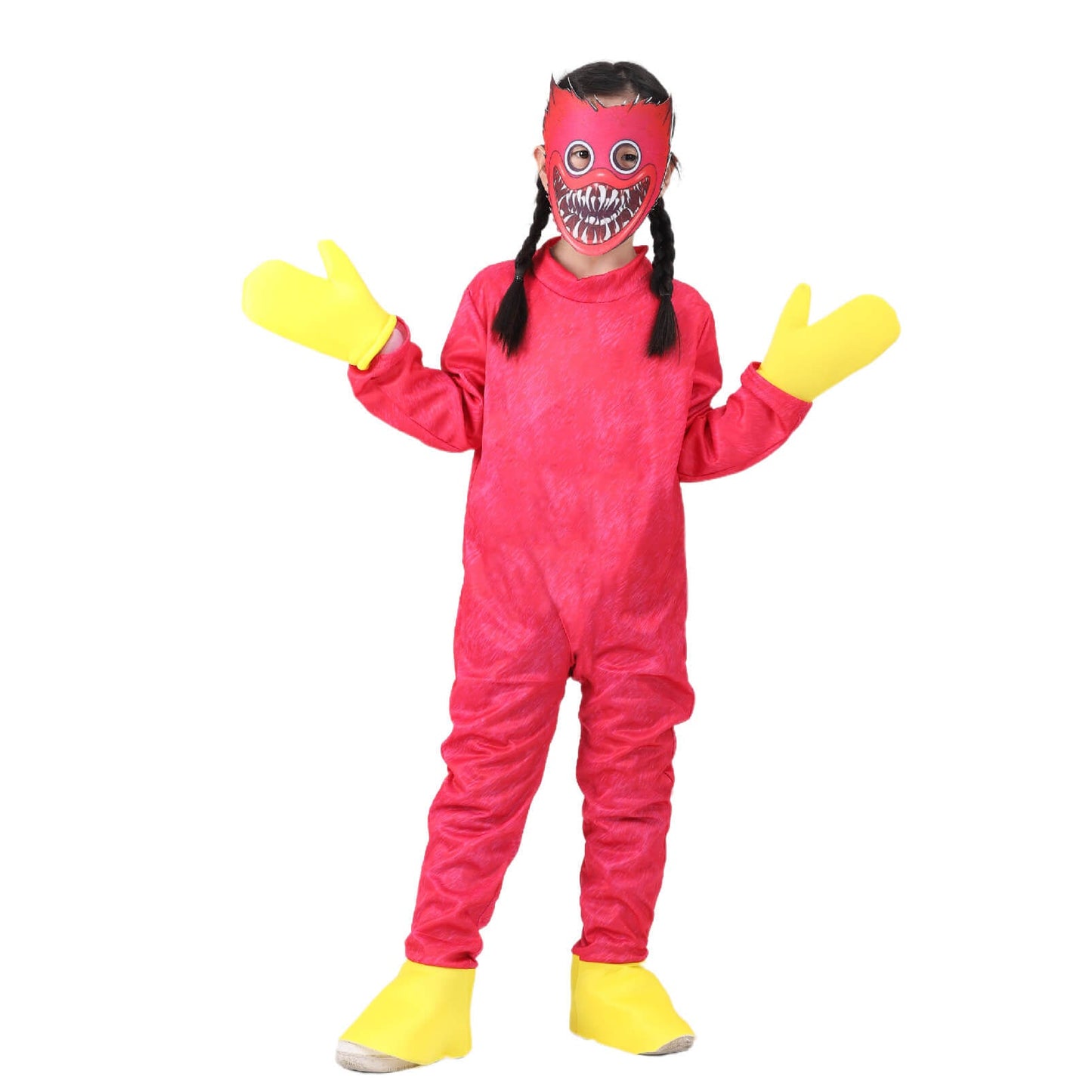 Kids Huggy Wuggy Cosplay Jumpsuit with Mask Gloves Poppy Playtime Costume Full Set