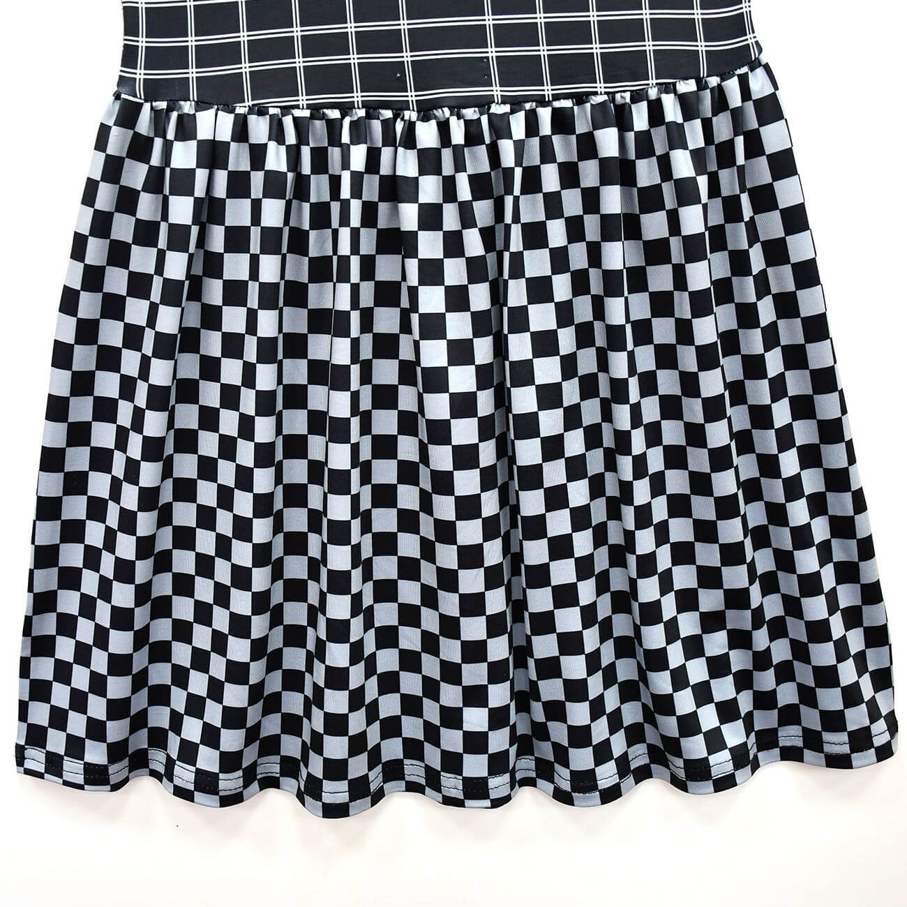 Baby Girl Cruella Dress Classic Deville Black White Plaid Dress Bag Costume Set for Halloween Cosplay