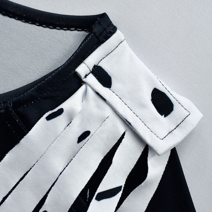 Girls White/ Black Tassel Dress Halloween Costume for Cosplay