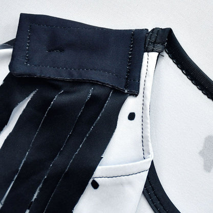 Girls White/ Black Tassel Dress Halloween Costume for Cosplay