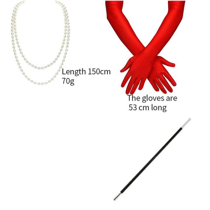 Black and White Dress Halloween Costume with Hood and Gloves