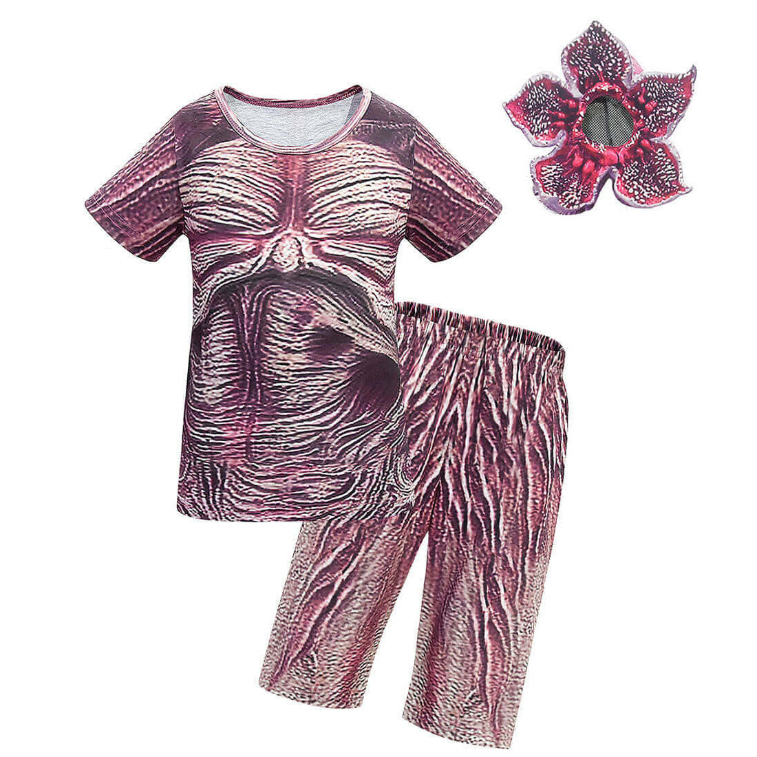 Kids Halloween Cosplay Monster Jumpsuit Bodysuit Piranha Set