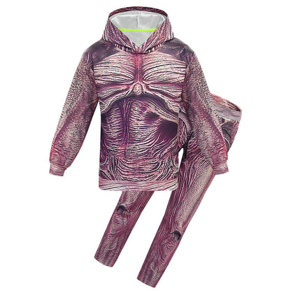 Kids Demogorgon Costume Hoodie Pants Halloween Cosplay Full Set