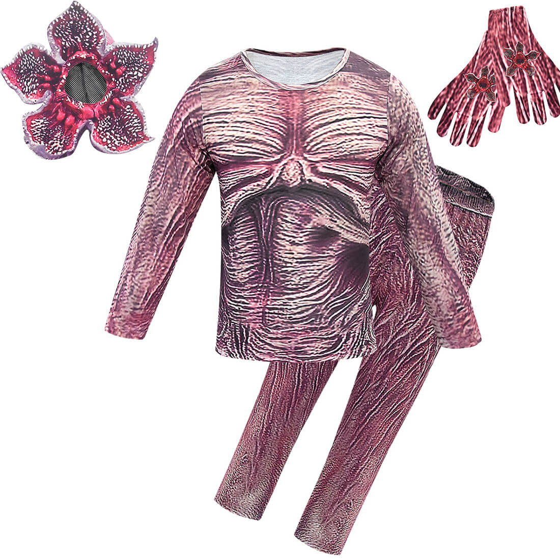 Kids Demogorgon Costumes Halloween Long Sleeve Shirt Pants Cosplay Full Set