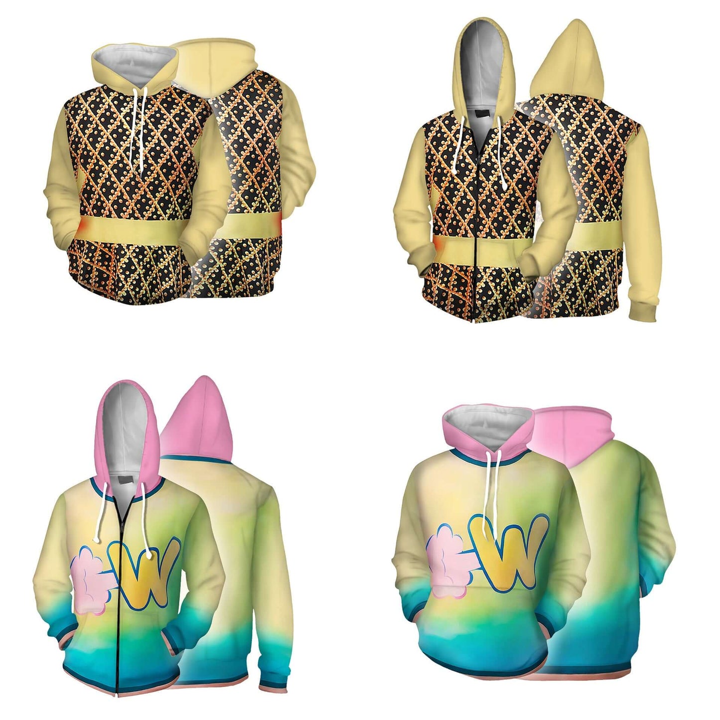 Adult Elemental Costume Ember Hoodie Wade Zip-up Jacket Fashion Sweatshirt for Cosplay