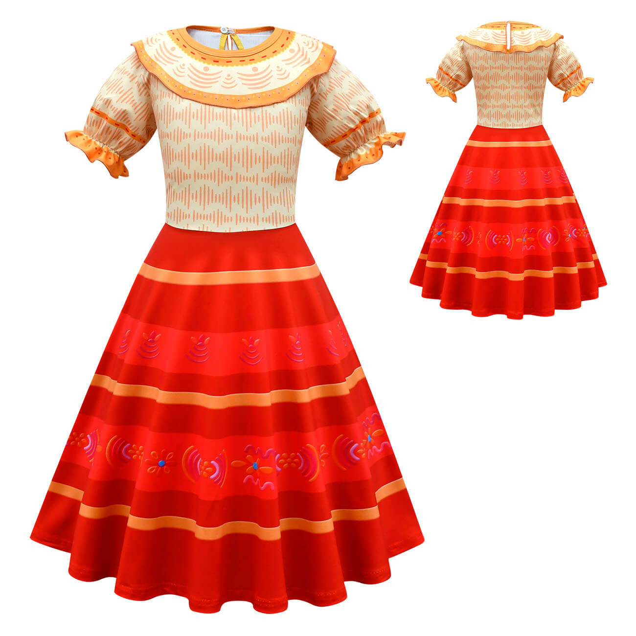 Kids Dolores Dress Madrigal Family Cosplay Outfit with Extraordinary Hearing Magic