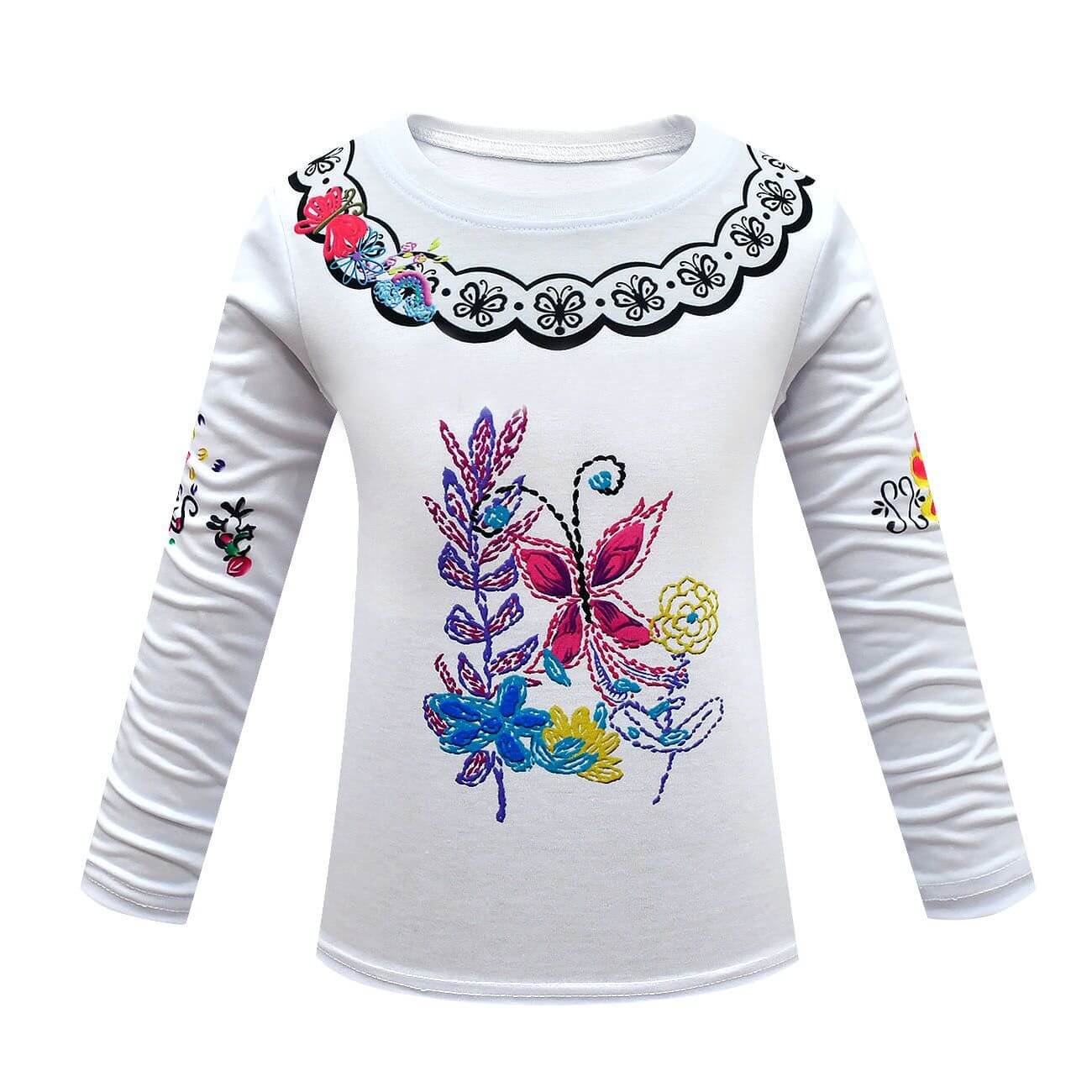 Kids Mirabel Madrigal Cosplay Outfit Long Sleeve Shirt and Pants Set for Halloween