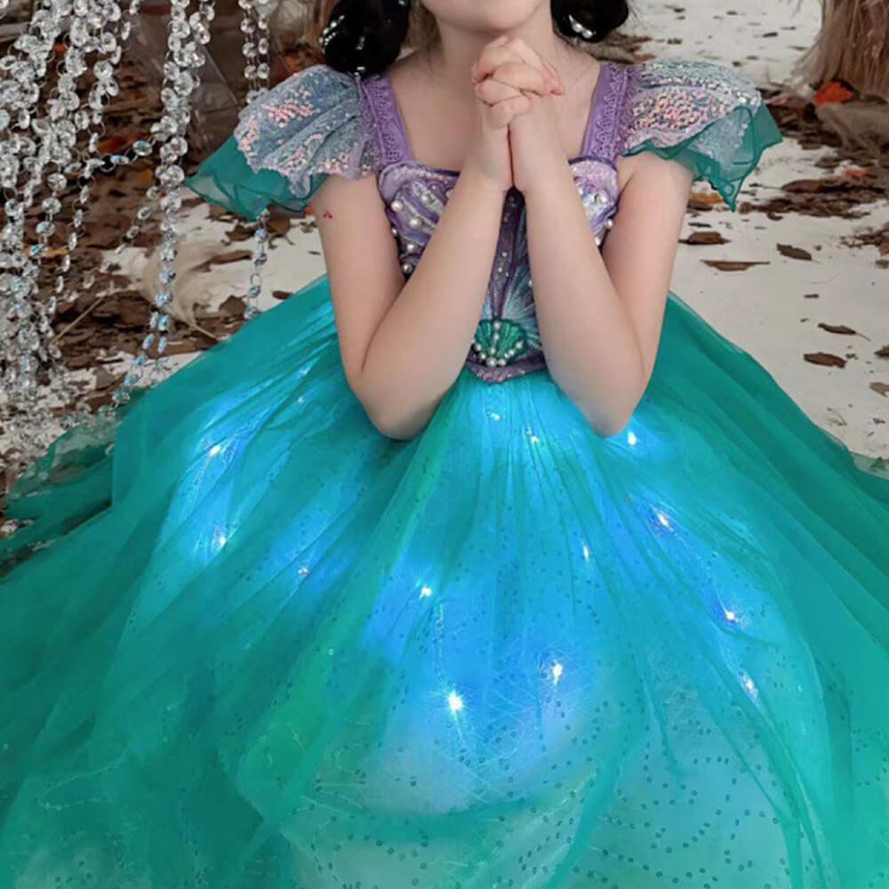 Mermaid Princess Dress Light Up Dress Party Dress Sea Princess Ariel Birthday Dress