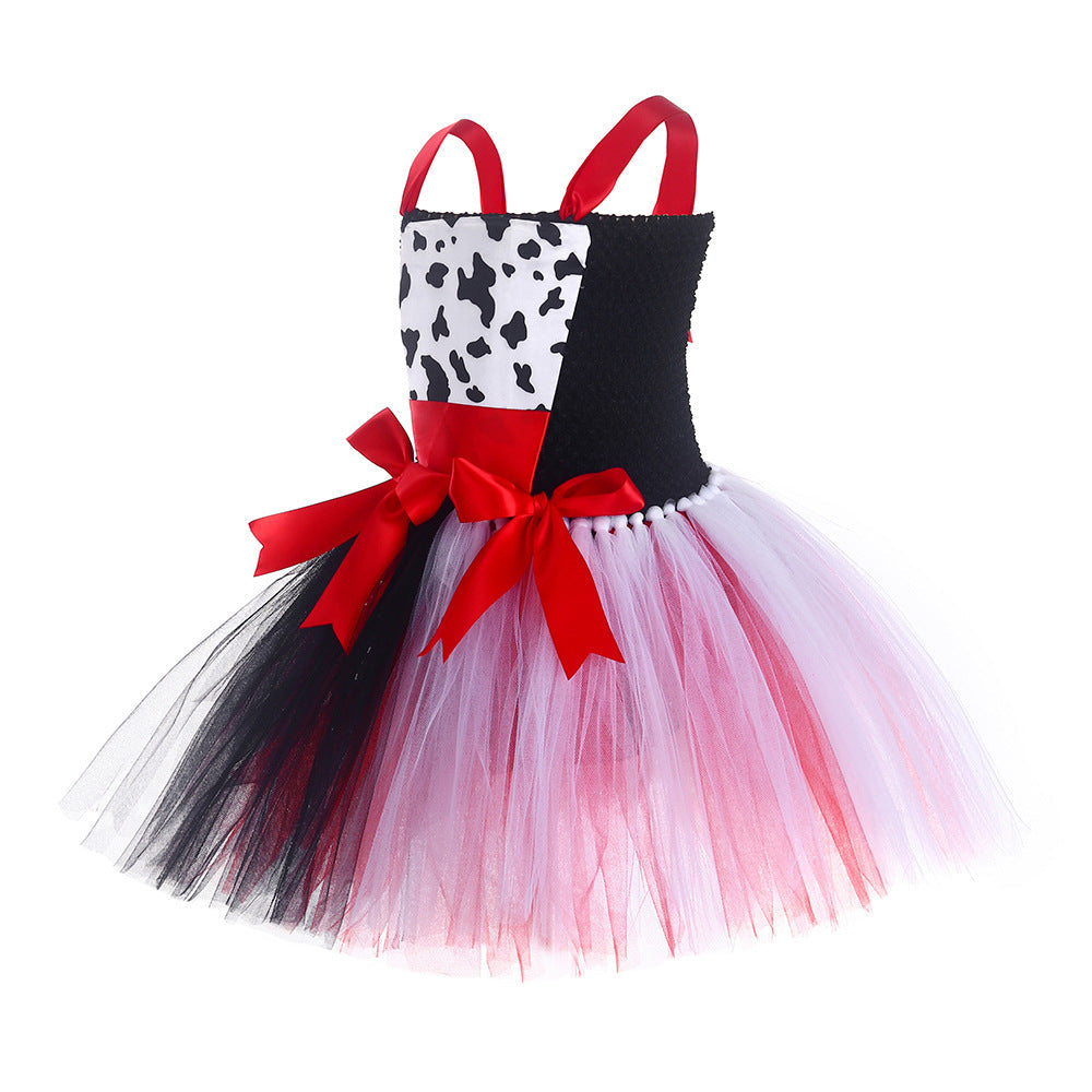 Off-shoulder Tutu Dress Halloween Cosplay Dress with Props Full Set