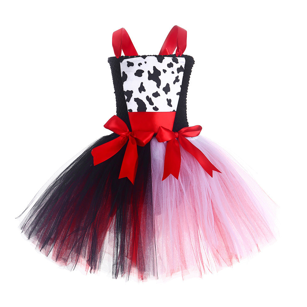 Off-shoulder Tutu Dress Halloween Cosplay Dress with Props Full Set