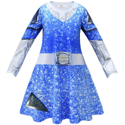 Girls Alien Dress Pom Poms and Headwear Fancy Outfit