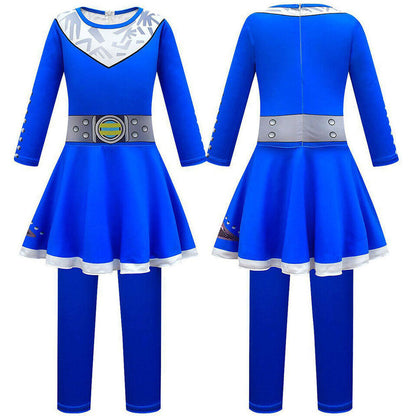 Girls A-Li Aliens Costume Halloween Cosplay A-Li Dress Faux Twinset Leggings With Bag