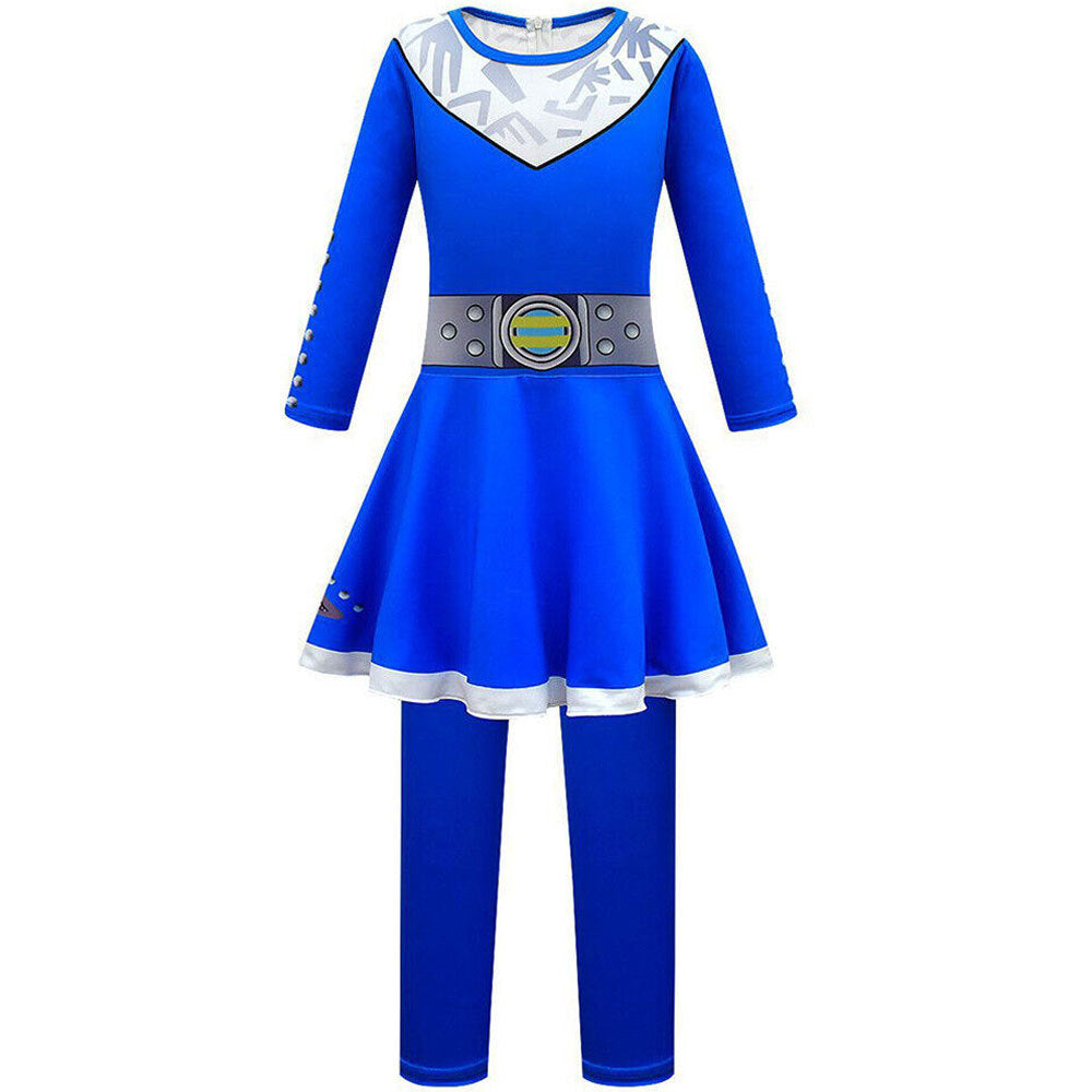 Girls A-Li Aliens Costume Halloween Cosplay A-Li Dress Faux Twinset Leggings With Bag