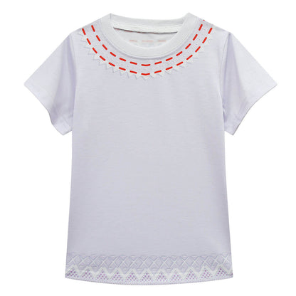 Girls Madrigal Costume White T-shirt Blue Skirt Suit for Kids Age 2+