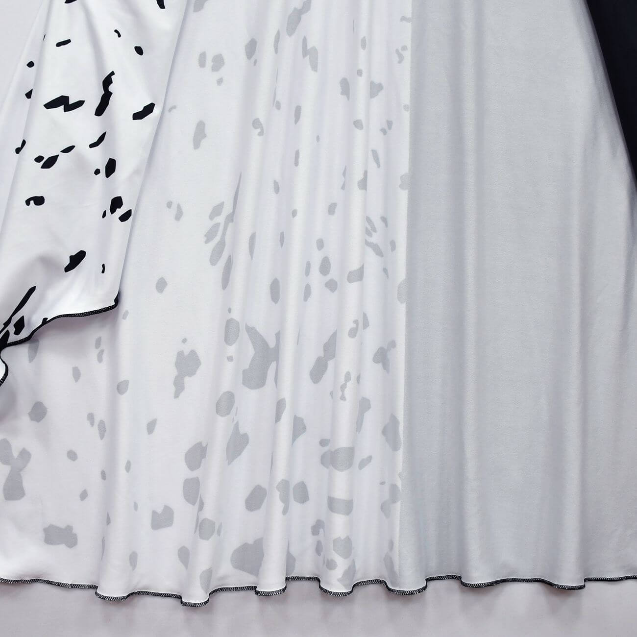 Kids Black/ White Costume Halloween Spotted Jumpsuit with Cloak Full Set for Cosplay