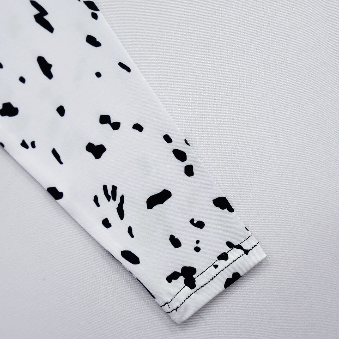 Kids Black/ White Costume Halloween Spotted Jumpsuit with Cloak Full Set for Cosplay