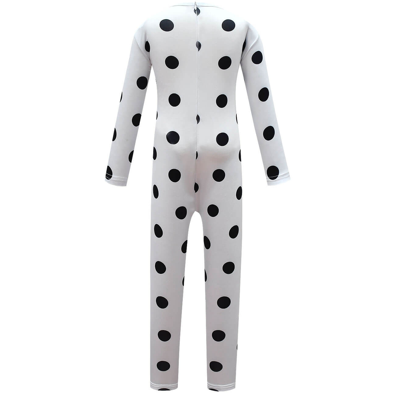 Kids White and Black Spotted Dog Costume Boys Girls Halloween Cosplay Jumpsuit and Cape