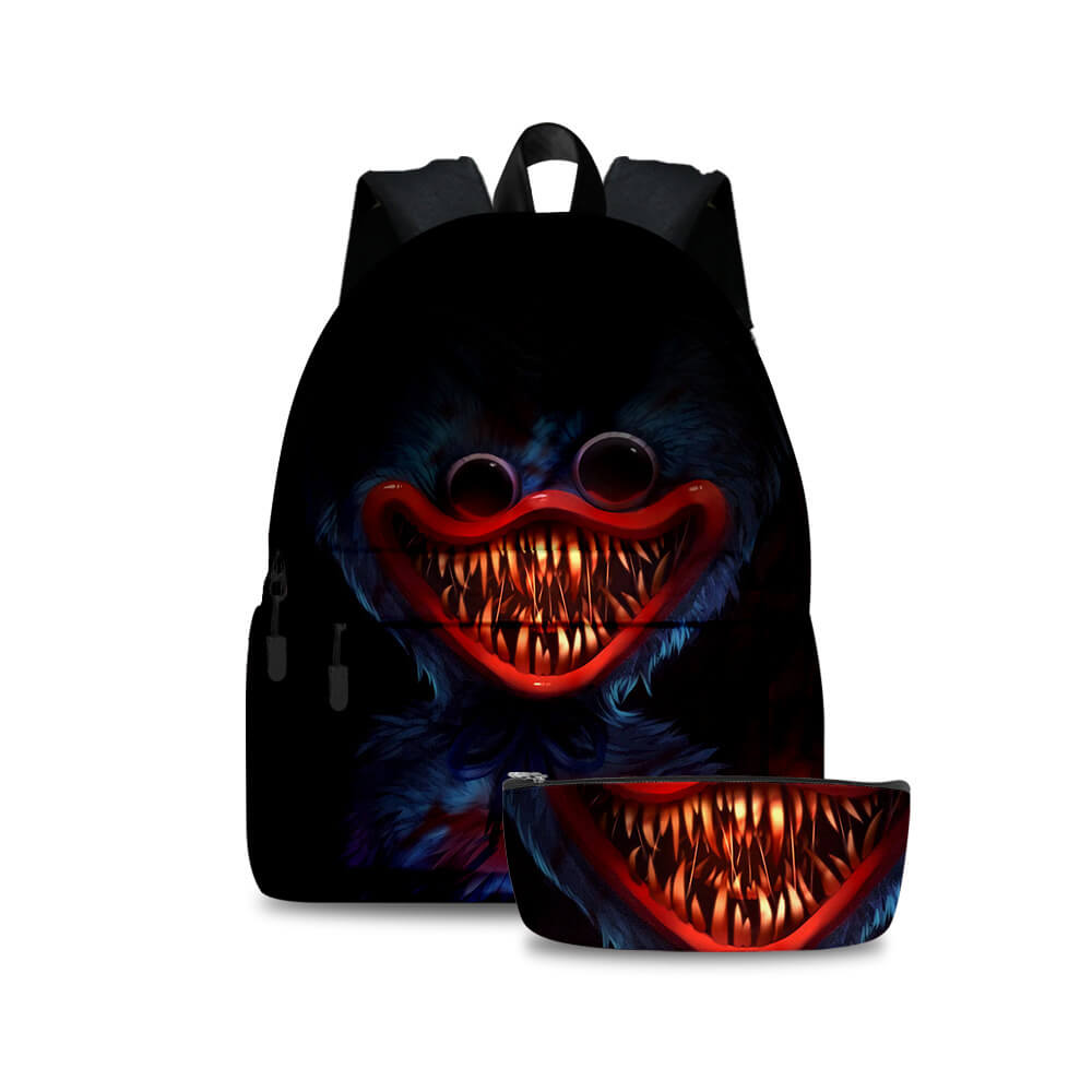 2Pcs Poppy Playtime Backpack Set Huggy Wuggy School Bookbag and Pencil-case