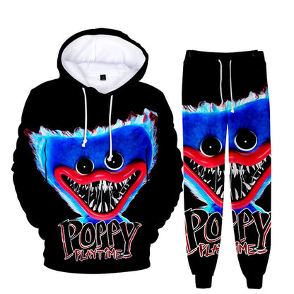 Kids and Adult Huggy Wuggy Outfit Poppy Playtime Hoodie and Pants Unisex Cosplay Costume