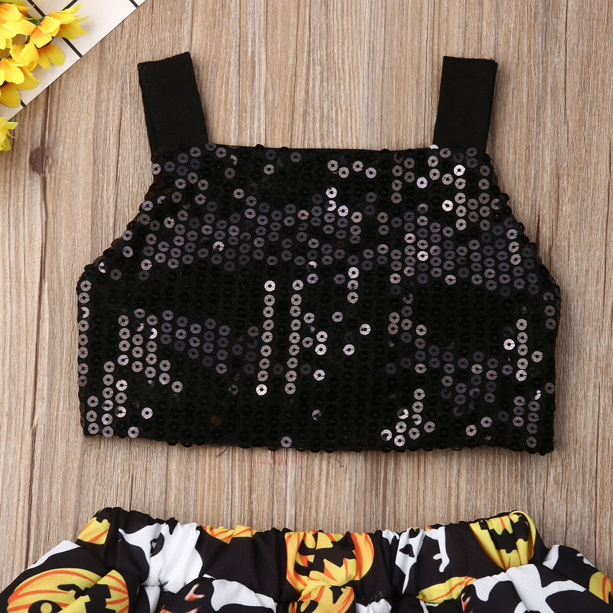 Baby Girls Halloween Party Outfit Pumpkin Sequin Top Skirt Cake Tutu Dress