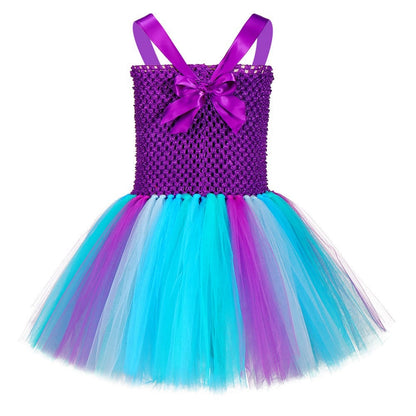 Girls Mermaid Tutu Dress Sea Princess Dress with Headband For 12 Months To 8 Years