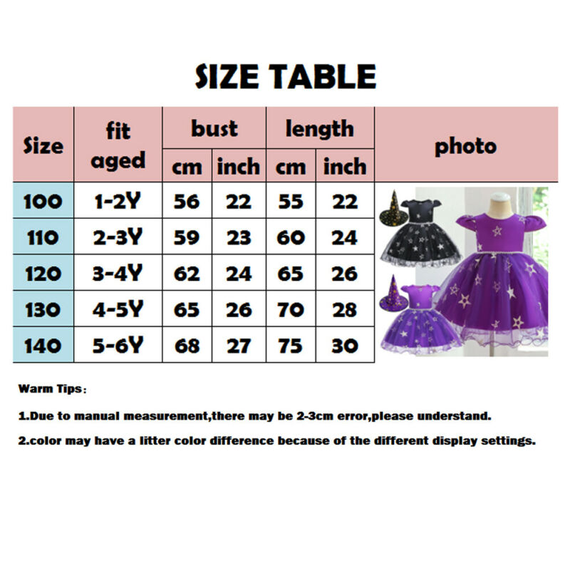 Halloween Costume - Toddler Halloween Party Purple Witches Witchery Hat and Costume Dress Set