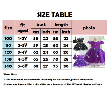 Halloween Costume - Toddler Halloween Party Purple Witches Witchery Hat and Costume Dress Set