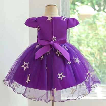 Halloween Costume - Toddler Halloween Party Purple Witches Witchery Hat and Costume Dress Set