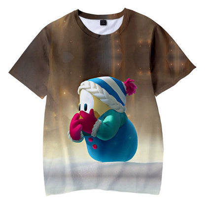 Kids and Teens Fall Guys T-shirt Ultimate Knockout 3D Shirts Girls Boys Game Clothes Kids Harajuku Streetwear Short Sleeves T-Shirt