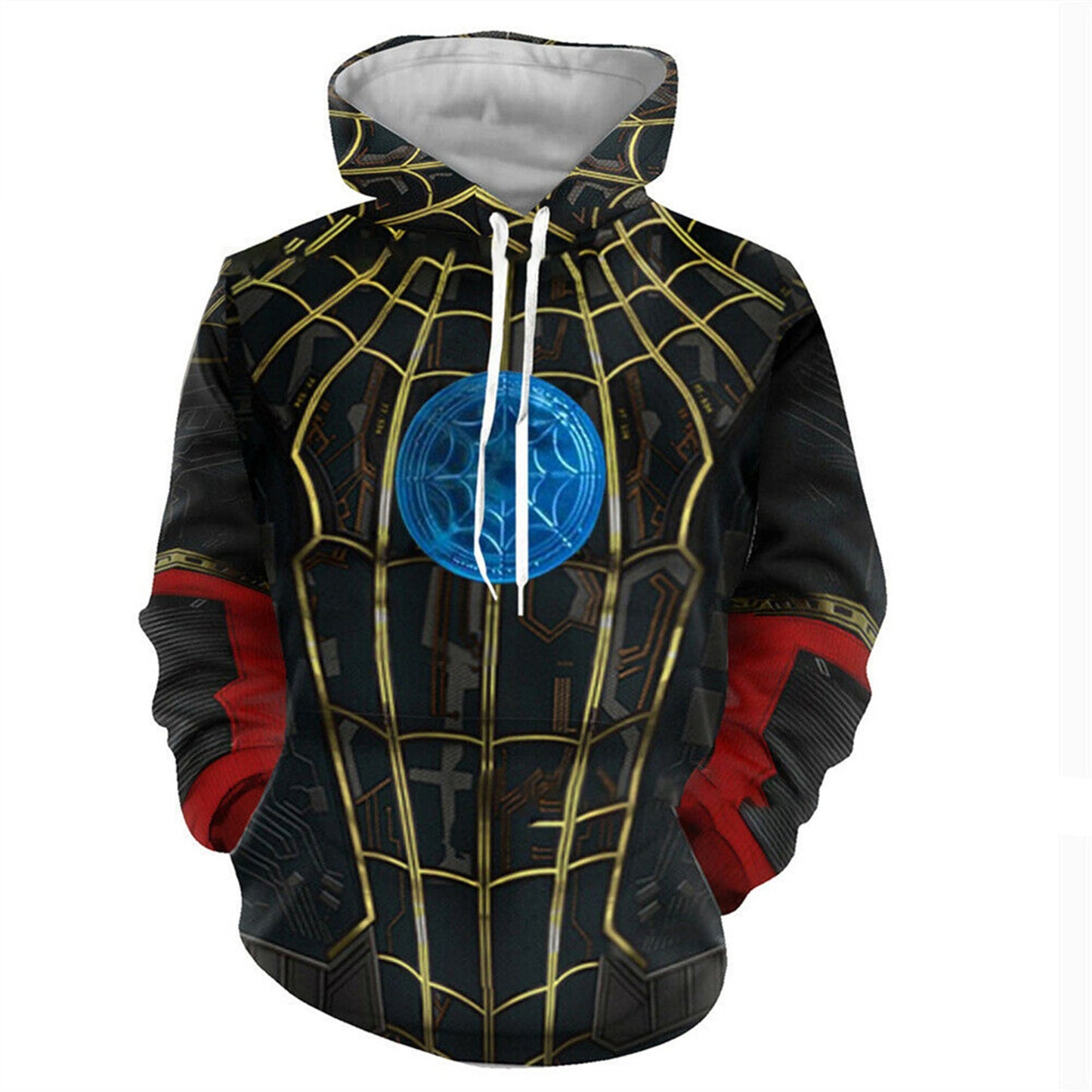Adult Peter Parker Long Sleeve Hoodie and Zipper Jacket Superhero Spider Costume