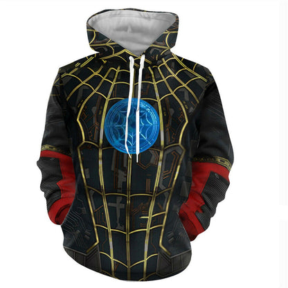 Adult Peter Parker Long Sleeve Hoodie and Zipper Jacket Superhero Spider Costume