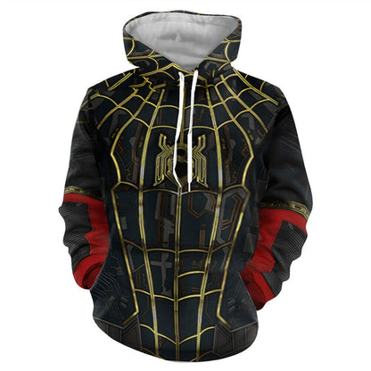 Adult Peter Parker Long Sleeve Hoodie and Zipper Jacket Superhero Spider Costume