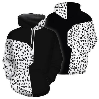 Black/ White Hoodie De-vil Costume Sweatshirt for Women Men