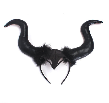 Girls Witch Costume Evil Queen High-low Tutu Dress with Horns Headband and Witch Wings for Cosplay